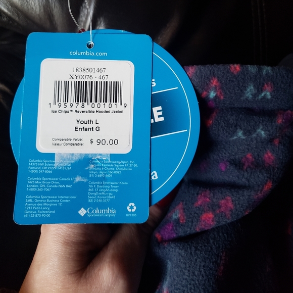 NWT Navy Columbia coat ~ youth Large - Picture 3 of 4